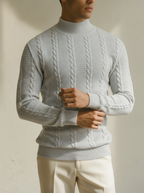High collar knitted sweatwear