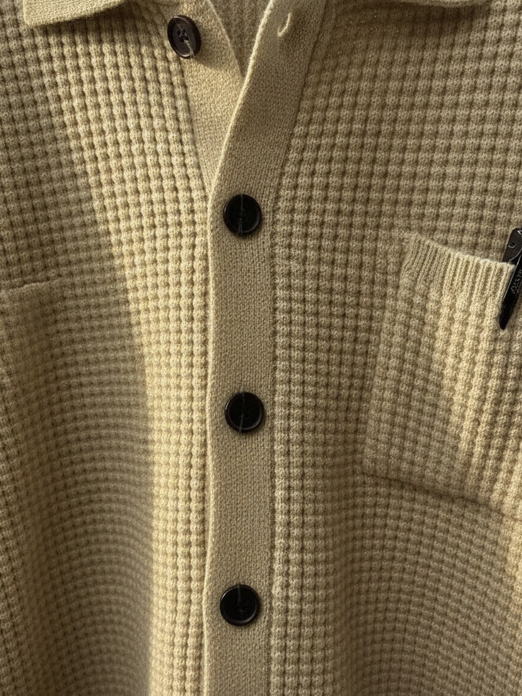 Long sleeve knitted polo collar