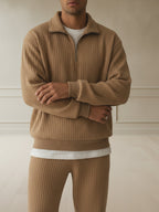 Pullover V-neck zip up