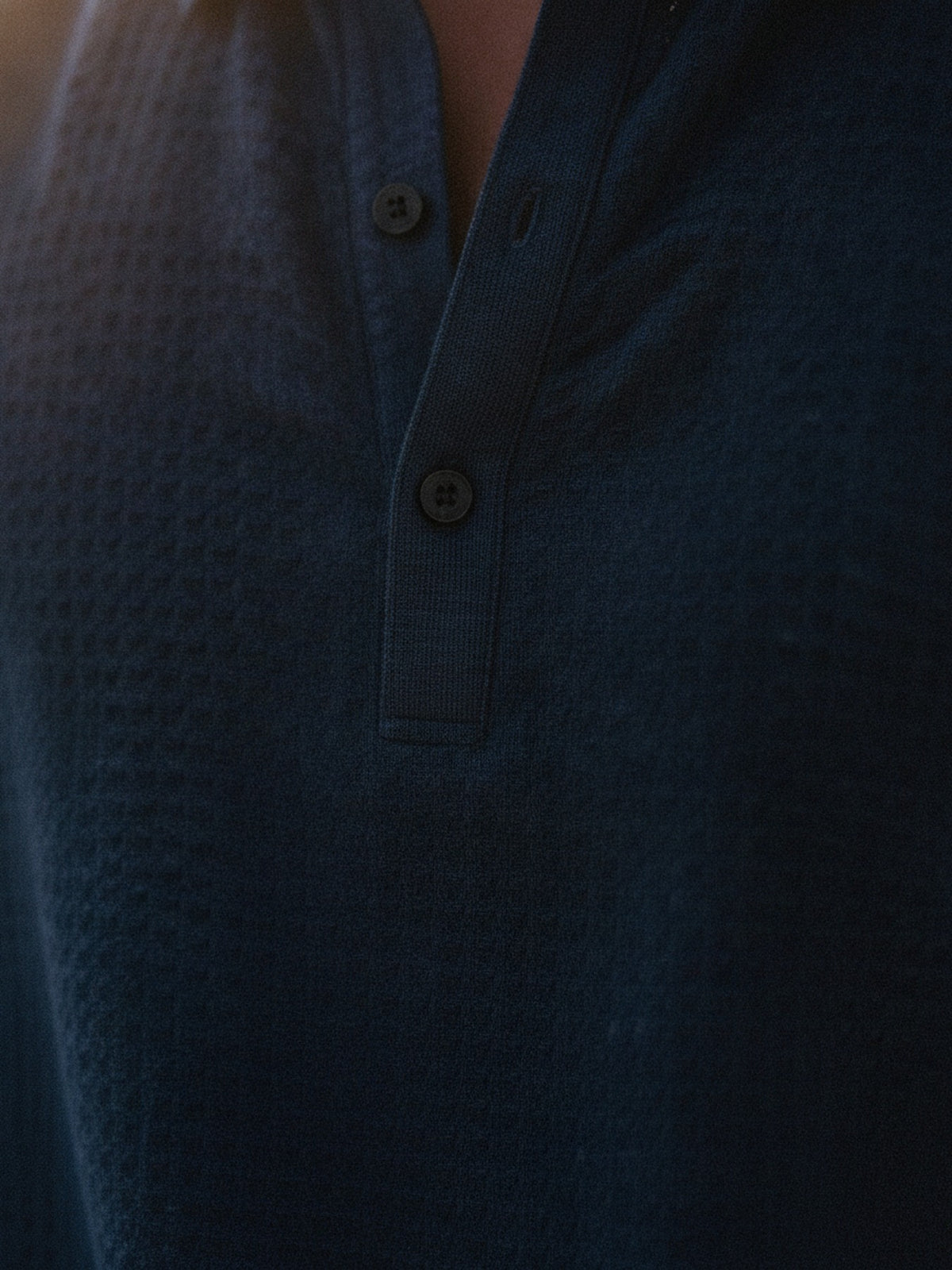 Waffle-knit polo