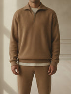 Pullover V-neck zip up